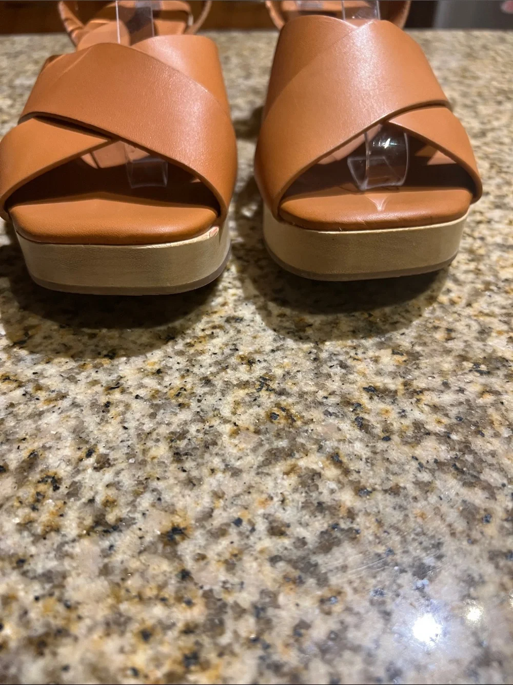 Everlane Women’s Tan Crisscross Ankle-Strap Sandals - Picture 2 of 9